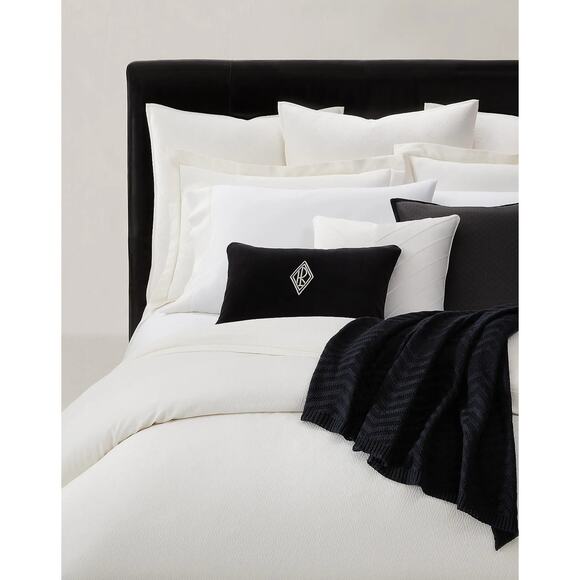 Ralph Lauren Park Row Elysia Euro Pillow Sham Chic Cream Cotton $300 NEW NWT - Picture 4 of 10